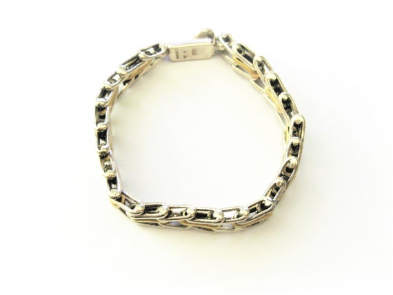 Vintage Jewelry - Sterling Silver Bracelet  Chevr… - image 2