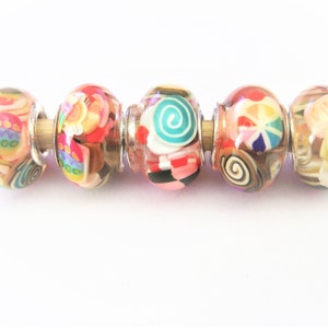 Jewelry Supplies ~  Resin Spacer Beads  Set/5  Large Hole   14x10mm  -  &#39;Holiday Sweets&#39;
