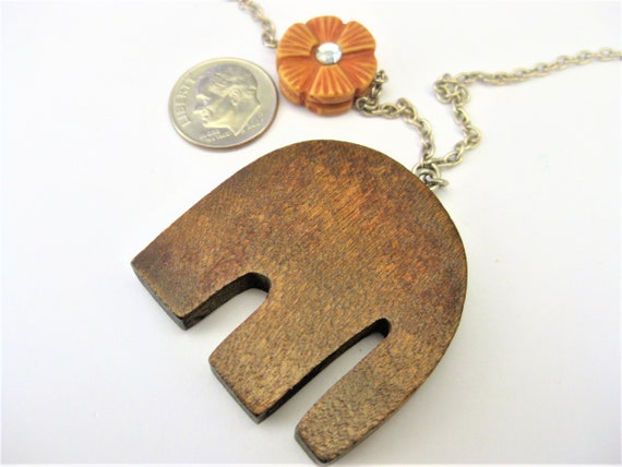 Vintage Jewelry ~ Wooden Elephant Necklace -  Rus… - image 5