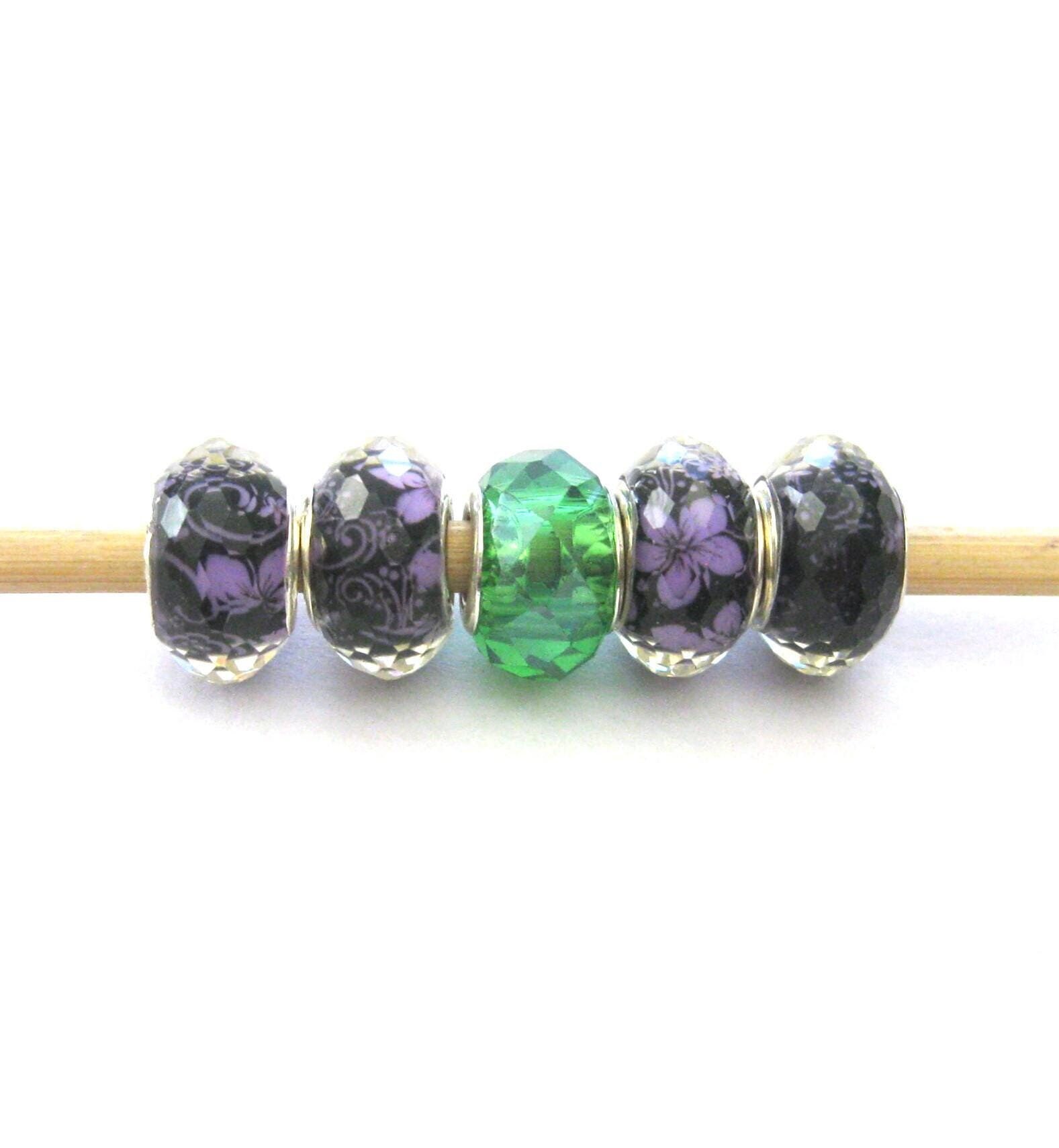 PANDORA ガラス ビーズ Purple Faceted Glass Pandora Murano Glass Charm Purple Shimmer Faceted Bead
