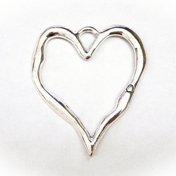 Jewelry Supplies ~  Large Heart  Open Pendant - Per piece -  3 1/8"  (Grp OHP/17B)