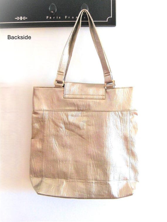 Vintage Purses Avon Mark Gold Metallic Handbag Tote Retired Rare 15 Tall WBL Etsy