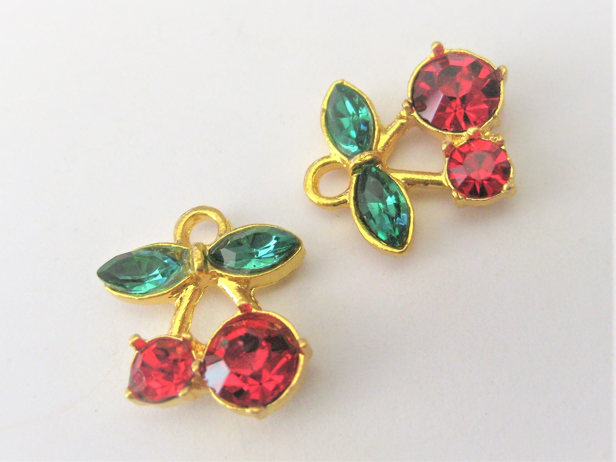 Jewelry Supplies Red Cherry Charms Pendant Set/2 N9B Etsy UK