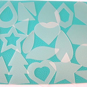 Craft Supplies ~  DIY Clear Templates Pendant Acrylic - Mixed Shapes, Sizes   Set/20   (N19B)