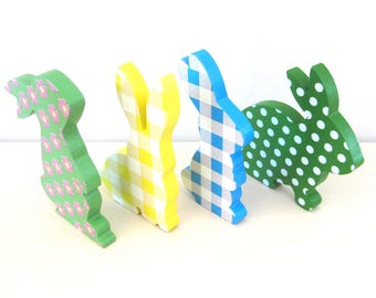 Craft Supplies ~  Wooden Bunny Rabbit  5"  Blanks Ready to Decorate - Easter Spring  Craft projects  -  #EBR