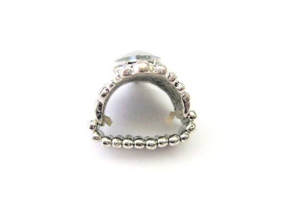 Vintage Jewelry ~  Ring Stretch Smoke Crystal  Gl… - image 6