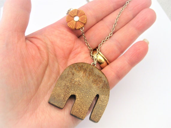 Vintage Jewelry ~ Wooden Elephant Necklace -  Rus… - image 6