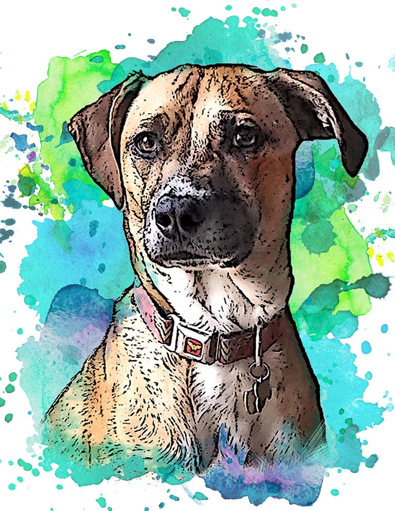 Custom Pet Portrait DIGITAL Download. No Physical Print Sent. Etsy