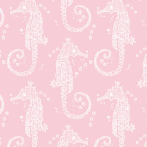 Pastel Pink Sea Horses Wallpaper: Removable Peel and Stick