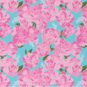 Victorian Roses - Ocean Blue Wallpaper. Small Scale  (pre-pasted and peel and stick options)