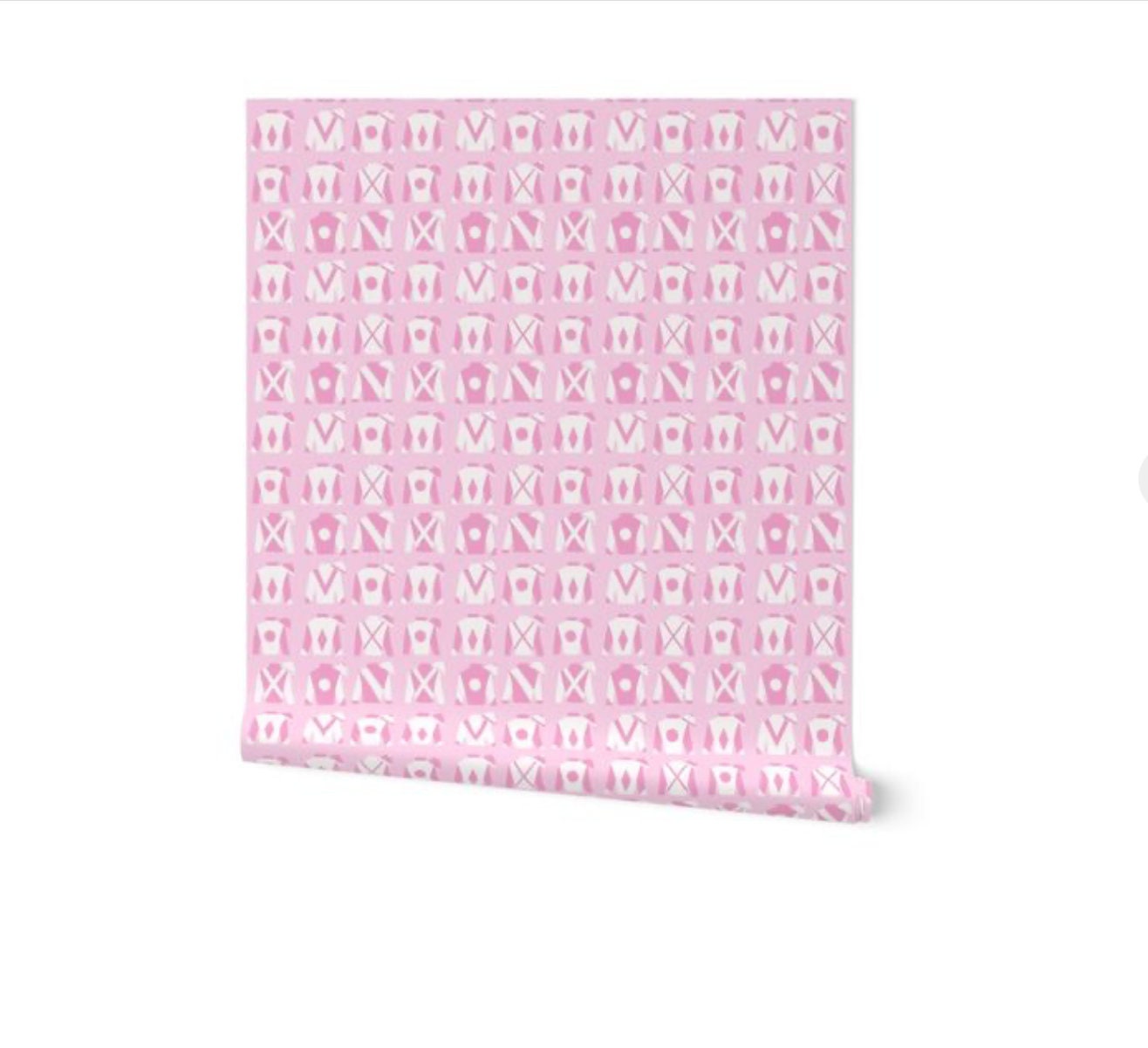 Classic Jockey Silks Wallpaper Pastel Petal Pink and White - Etsy