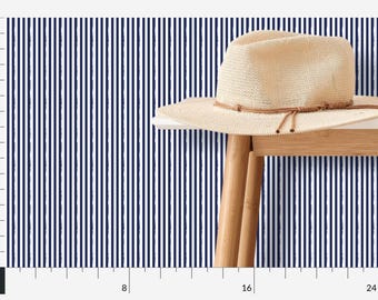 Wolfgang Nursery Suite -  Deep Navy Blue and White Stripe Wallpaper