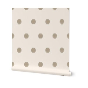 Cream Polka Dot Wallpaper: Khaki Beige Neutral (Peel and Stick or Pre-Pasted)