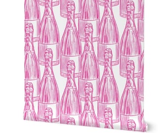 Pop the Bubbly Wallpaper - Pink & White