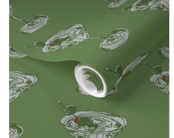 Vodka Martini with Olive Wallpaper - Olive Green Background