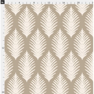 Stag Leaves Ikat Wallpaper: Ivory and Khaki (Removable Options)
