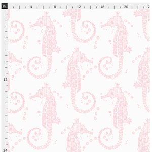 Pink Sea Horses Wallpaper: White Pastel, Removable (Pre-Pasted/Peel & Stick)