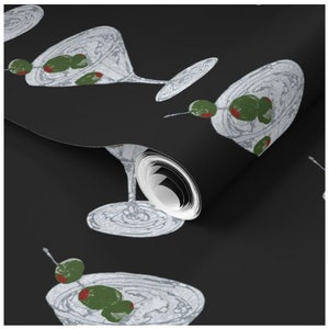 Vodka Martini with Olive Wallpaper - Black Background