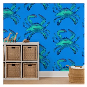 Jumbo Crab on Blue  Wallpaper