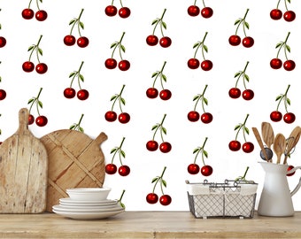 Vintage Looking Botanical Cherries  Wallpaper
