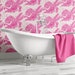 Rustic Octopus Block Print - Wallpaper - Pink & White