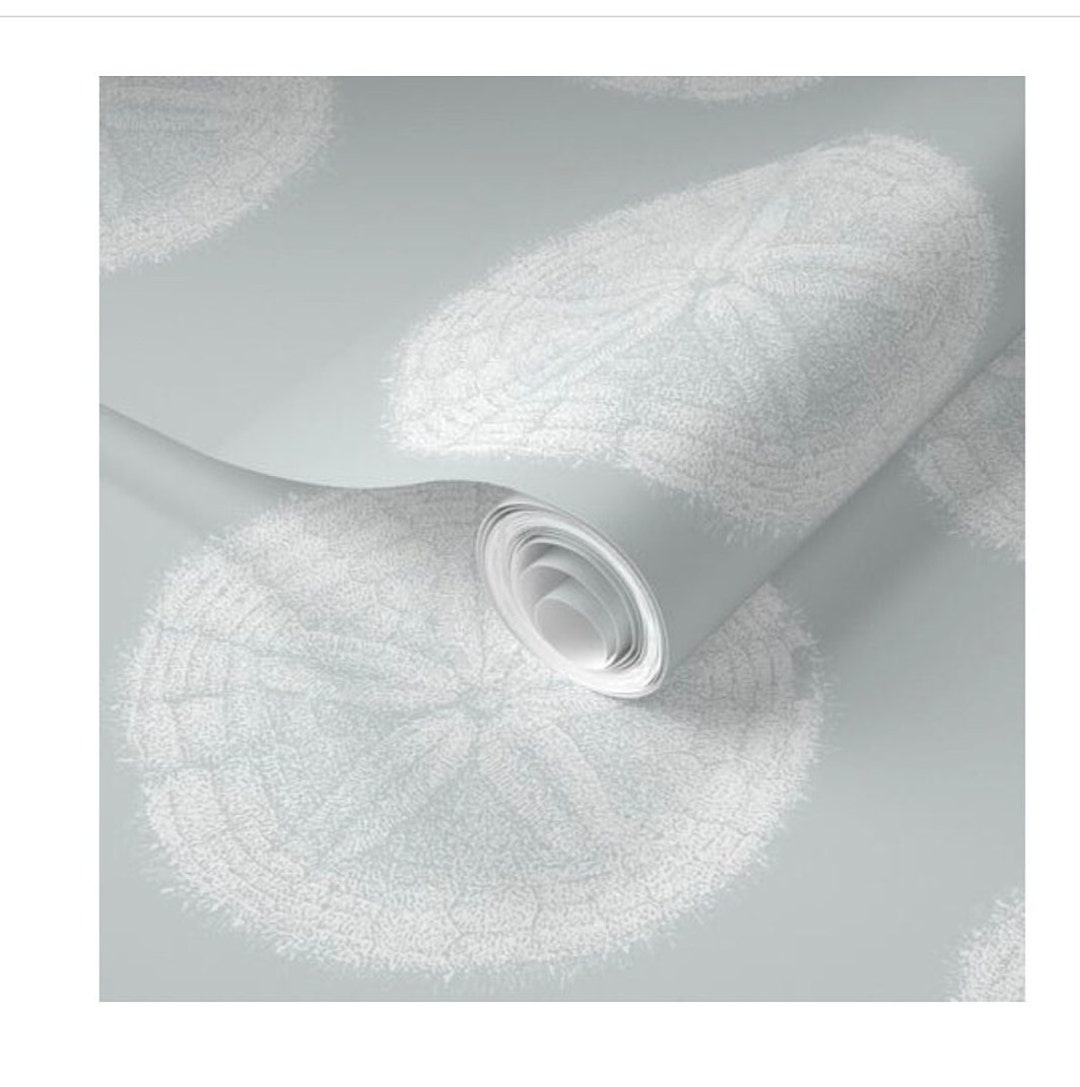 Vintage Sand Dollar Illustration Wallpaper Custom Blue Lace - Etsy