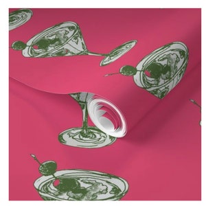 Vodka Martini with Olive Wallpaper - Pink Background