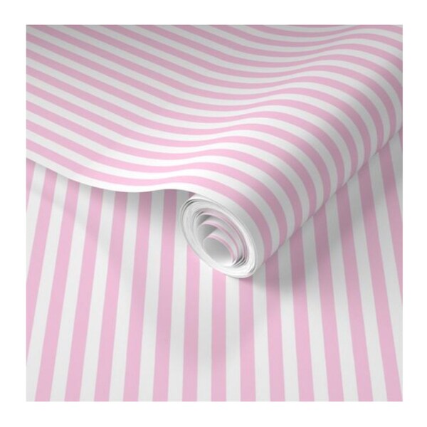 Pink and White Stripe Wallpaper Etsy