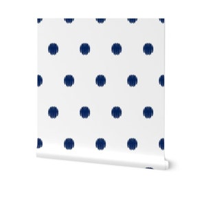 Navy Blue Scribble Polka Dot Wallpaper - Removable Pre-Pasted or Peel and Stick