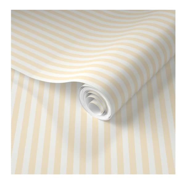 Wolfgang Nursery Suite -  Pale Yellow and Ivory Stripe Wallpaper