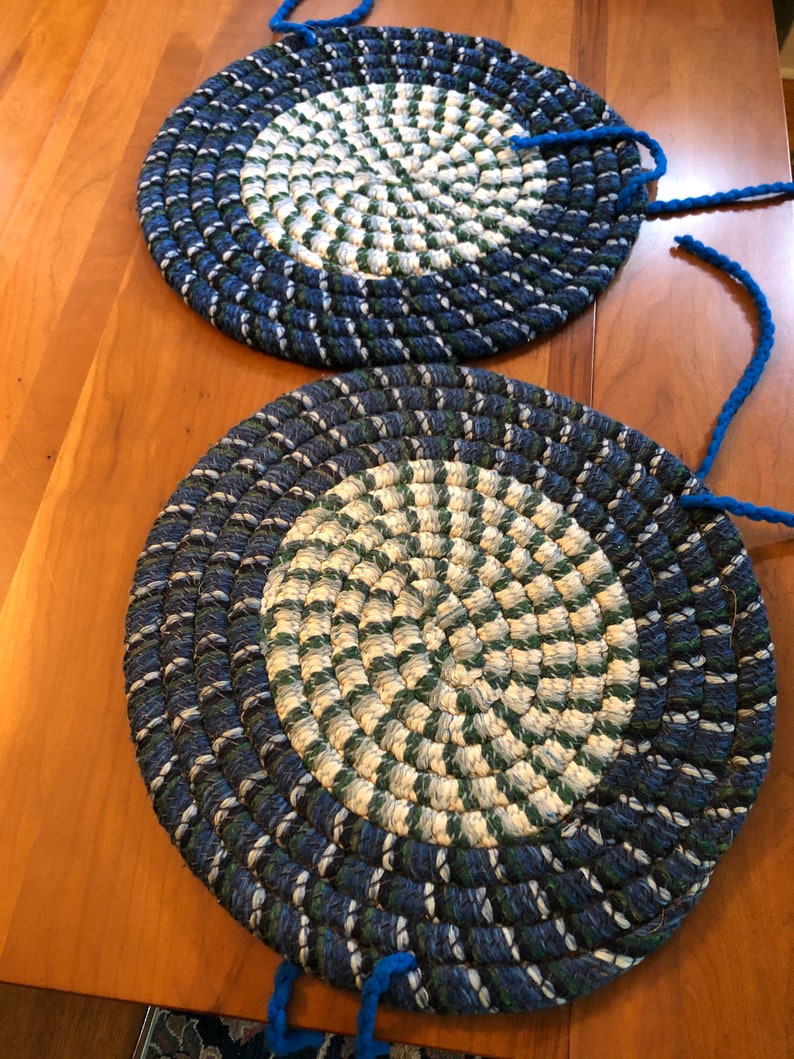 Braided Chair Pads 4 piece set Etsy