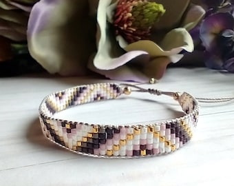 Miyuki Bracelet, 24k Gold Plated Bead Loom Bracelet, Colorful Armband, Boho Accessory, Elegant Arm Candy, Slim Bracelet, Gift Idea for her.