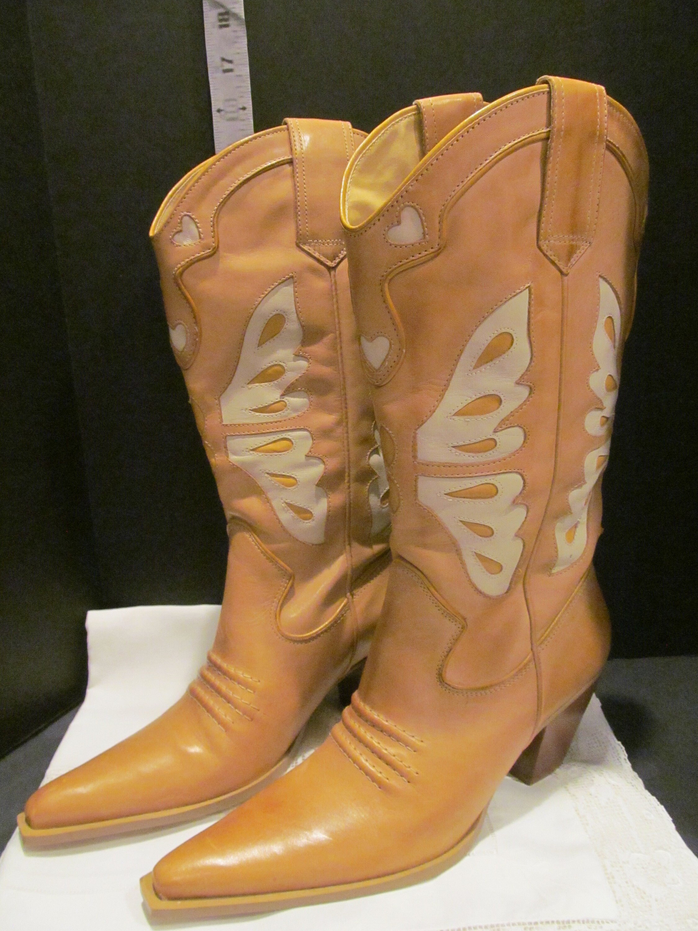 Nine West Cowgirl Butterfly Boots 