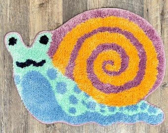 Cute Spiral Snail Rug Nonslip Bathmat 27” x 20.5”