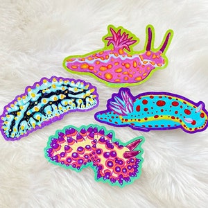 Nudibranchs Sea Slug Holographic Vinyl Sticker Pack