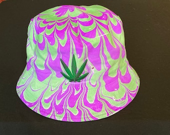 Women Men Vogue Hemp Leaf Design Basin Caps Maple Leaves Protection Bucket Hat