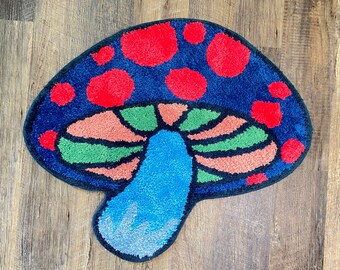 Colorful Mushroom Rug Non Slip Bathmat 29” x 24.5”