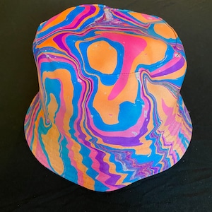 Tropical Sunshine Marbled Psychedelic Bucket Hat