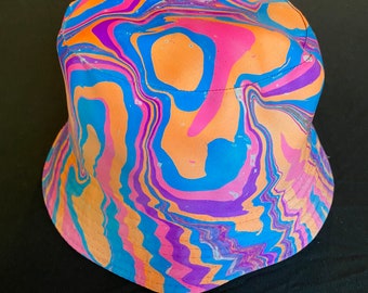 Tropical Sunshine Marbled Psychedelic Bucket Hat