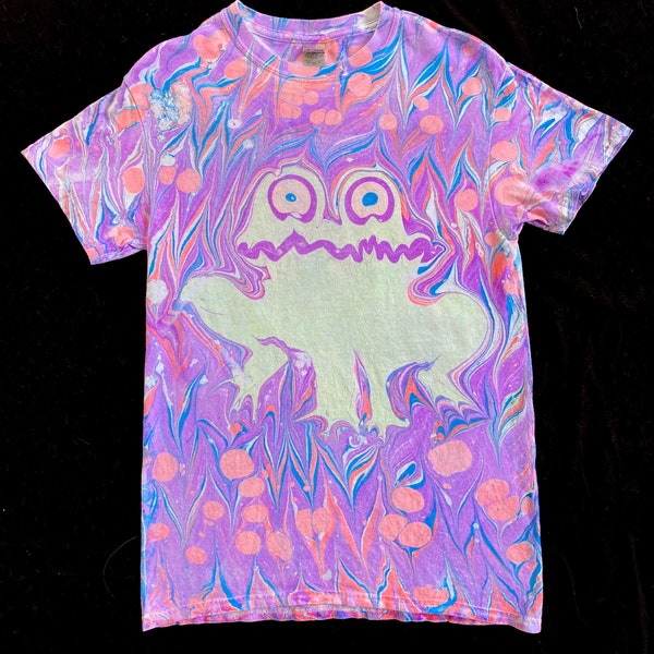 Creepy Critter Marbled Psychedelic Shirt Size Small