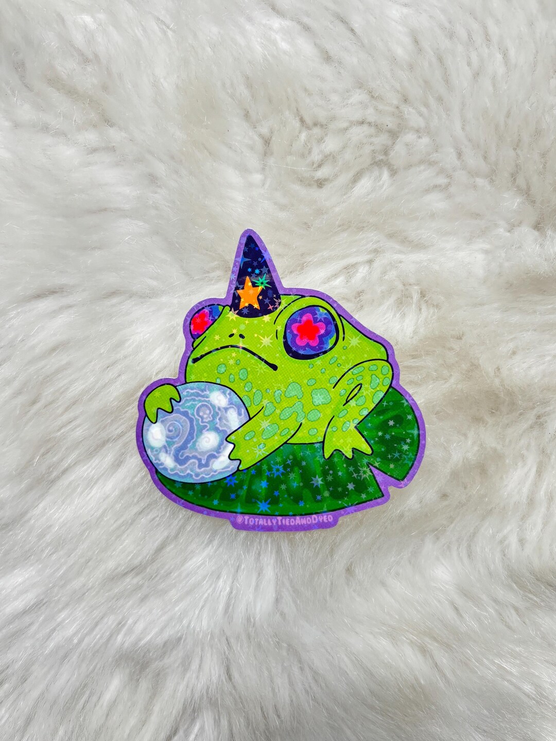 Frog Wizard Pondering Its Orb Sticker Holographic 3.75” X 4” - Etsy