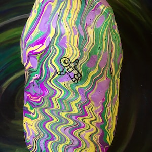 Green N Yellow Marbled Psychedelic Astronaut Hat