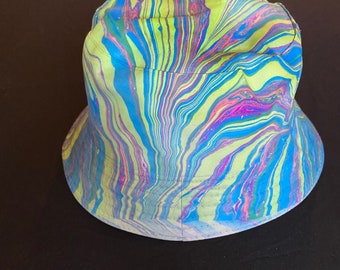Lime Marbled Psychedelic Bucket Hat