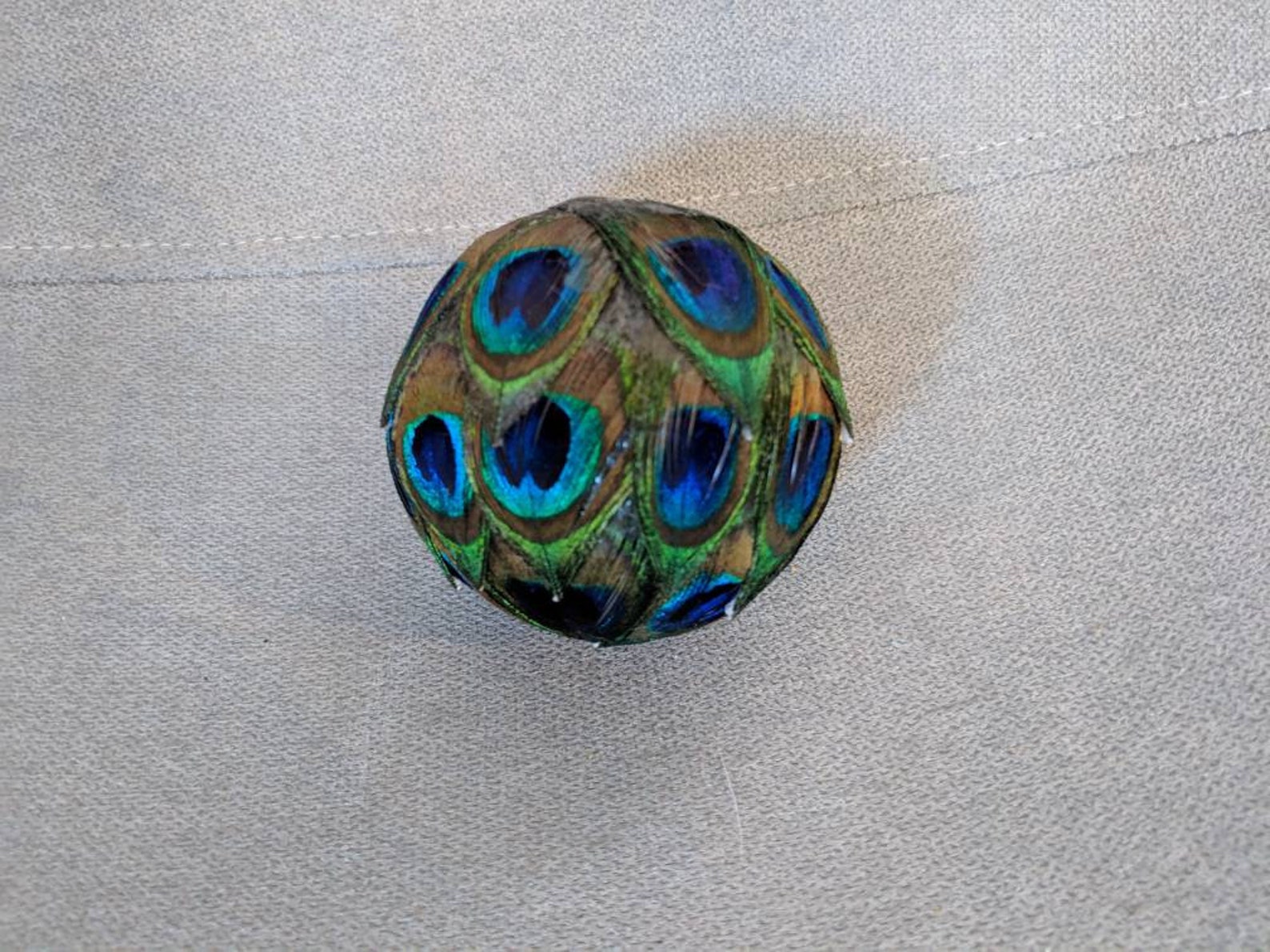 Handmade Peacock Feather Decorative Ball Etsy