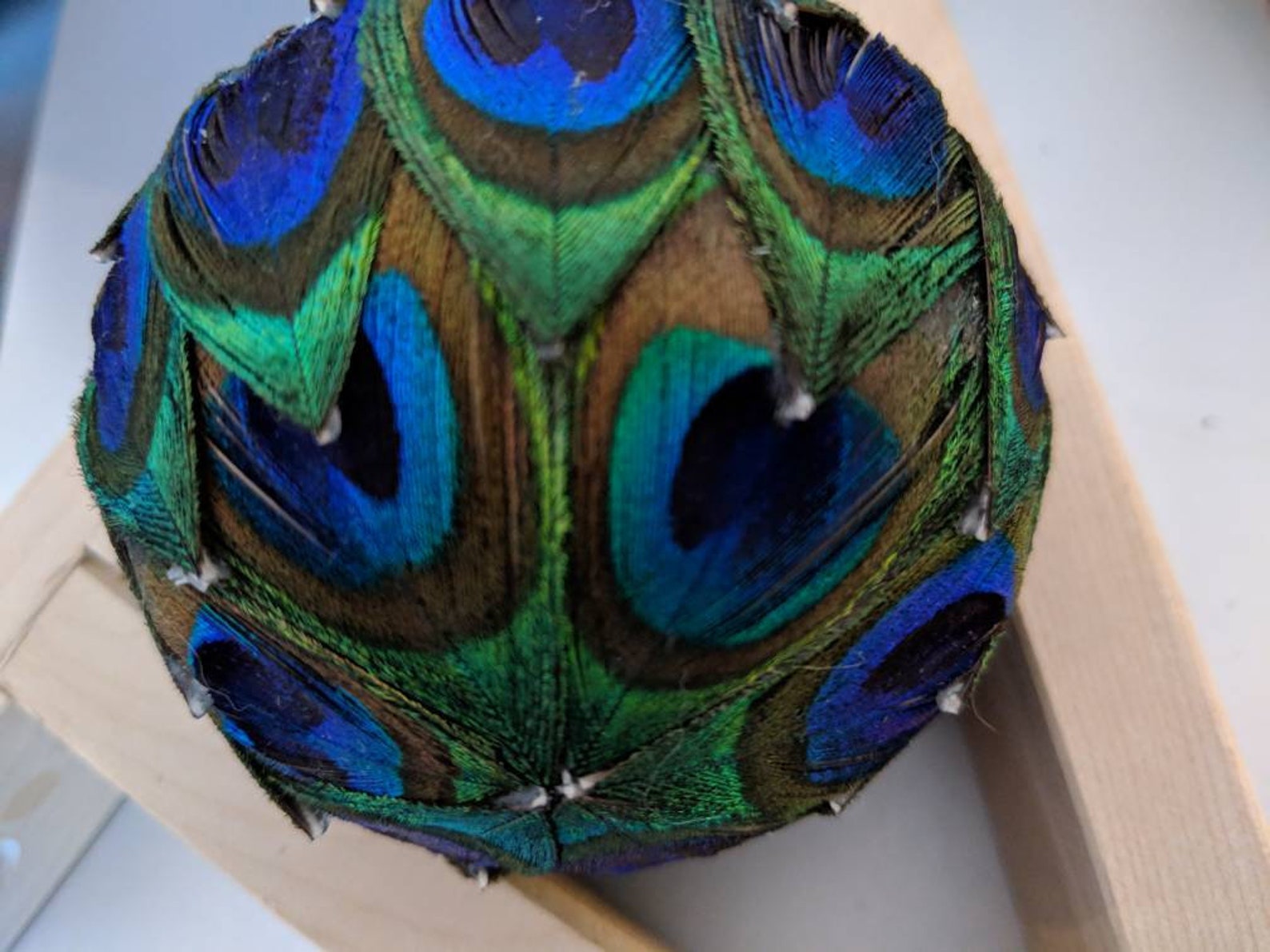 Handmade Peacock Feather Decorative Ball Etsy