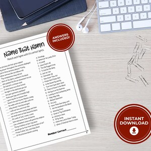 Name That Hymn Women's Ministry Game, Bible Games, Christian Printable, Women's Retreat Activity ...