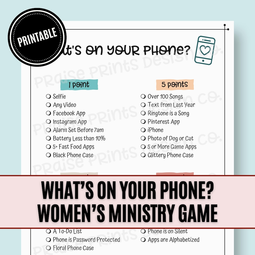 What's on Your Phone: Christian Women's Ministry Game & Activity ...