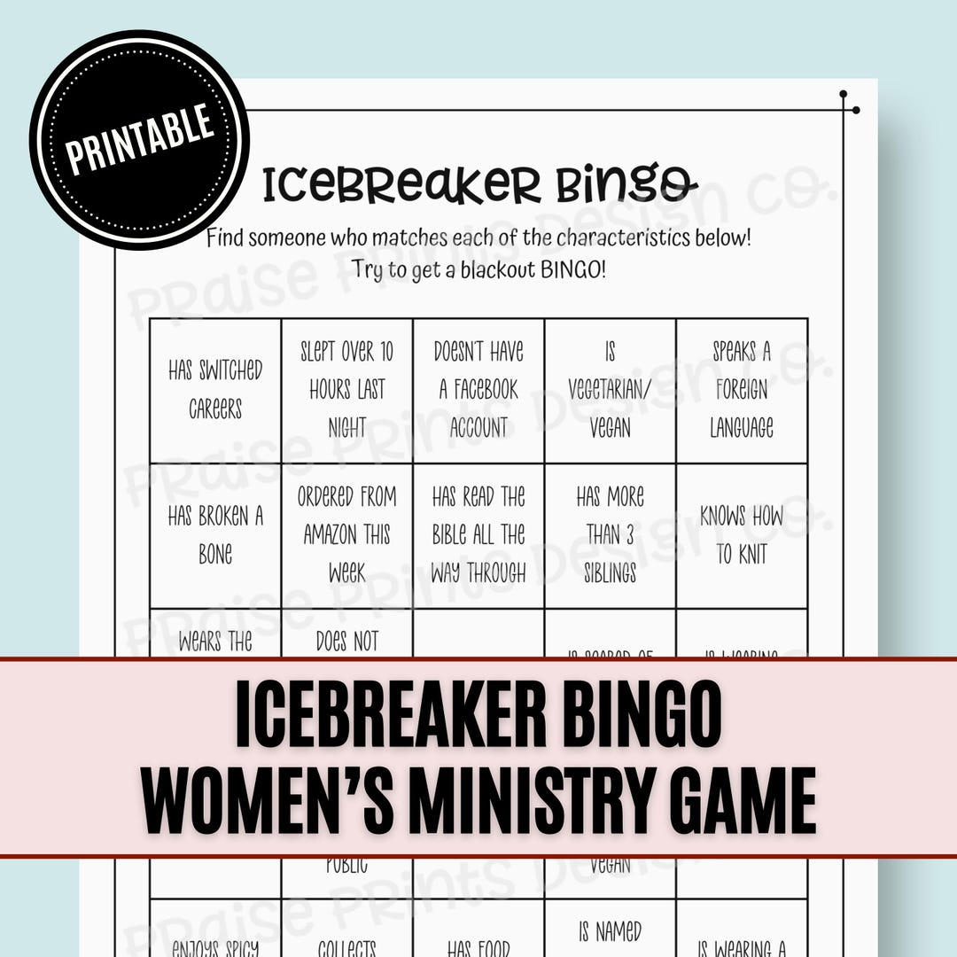 Icebreaker Bingo: Christian Women's Ministry Game, Church Fellowship ...