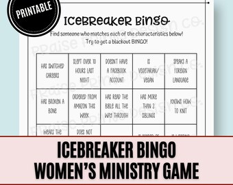 Icebreaker Bingo Christian Women&#39;s Ministry Game, Bible Games, Church Fellowship, Christian Printable, Women&#39;s Retreat Activity, Get to Know