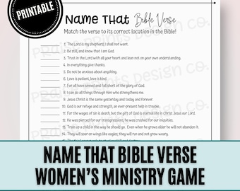 Name That Bible Verse Women&#39;s Ministry Game, Bible Games, Christian Printable, Women&#39;s Retreat Activity, Youth Adults, Bible Knowledge Quiz